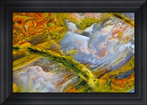 Framed Rainbow Ridge Picture Agate Print
