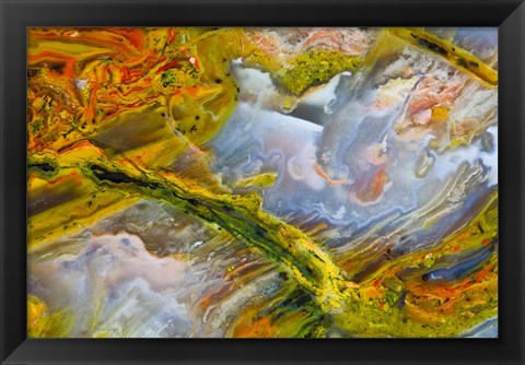 Framed Rainbow Ridge Picture Agate Print