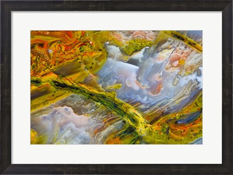 Framed Rainbow Ridge Picture Agate Print