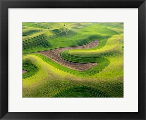 Framed Aerial Of The Palouse Region, Washington Print