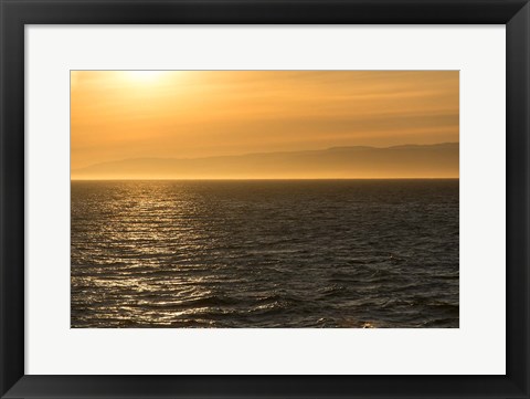 Framed Evening Light At The Strait Of Juan De Fuca Print