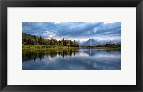 Framed Oxbow Bend Of The Snake River, Panorama, Wyoming Print