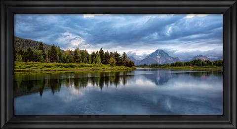 Framed Oxbow Bend Of The Snake River, Panorama, Wyoming Print