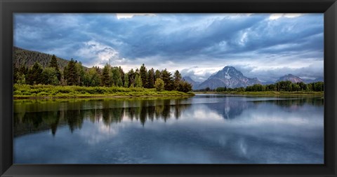 Framed Oxbow Bend Of The Snake River, Panorama, Wyoming Print