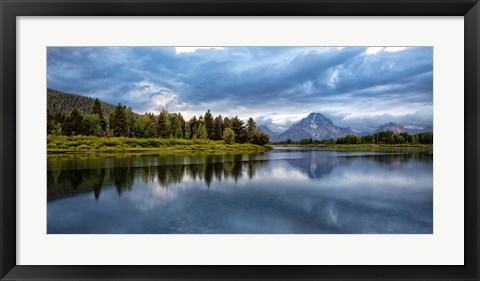 Framed Oxbow Bend Of The Snake River, Panorama, Wyoming Print