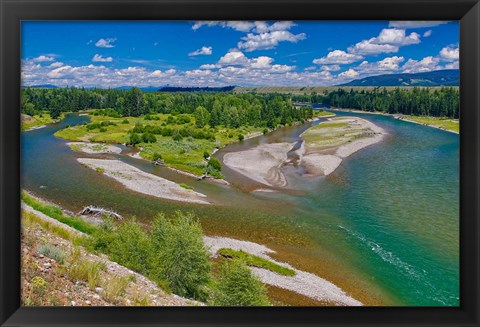 Framed Snake River Flowing Through Jackson Hole In Grand Teton National Park Print