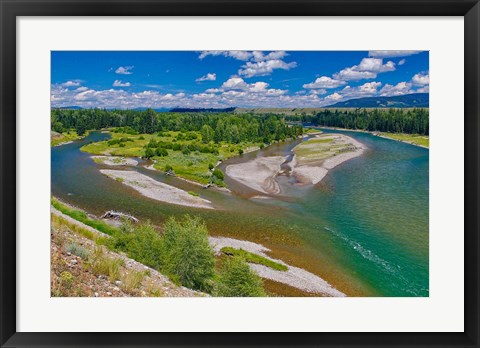 Framed Snake River Flowing Through Jackson Hole In Grand Teton National Park Print