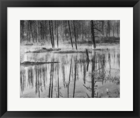 Framed Mistry Creek, Wyoming (BW) Print