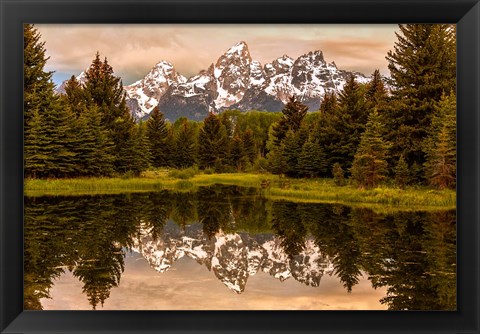 Framed Schwabacher Landing At Sunrise, Wyoming Print