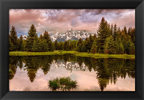 Framed Schwabacher Landing, Panorama, Wyoming Print