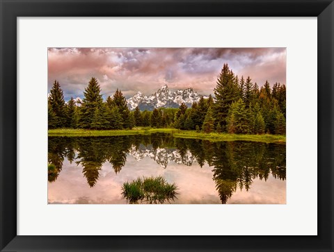 Framed Schwabacher Landing, Panorama, Wyoming Print