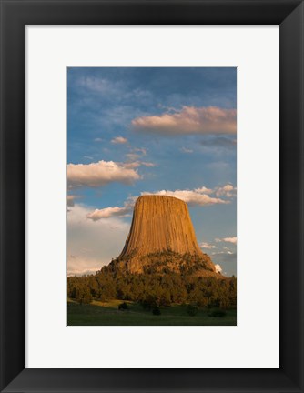 Framed Devil&#39;s Tower National Monument At Sunset, Wyoming Print