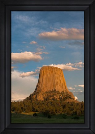 Framed Devil&#39;s Tower National Monument At Sunset, Wyoming Print