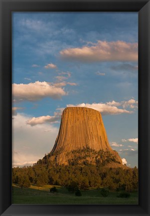 Framed Devil&#39;s Tower National Monument At Sunset, Wyoming Print