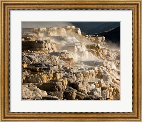 Framed Mammoth Hot Springs, Yellowstone National Park, Wyoming Print