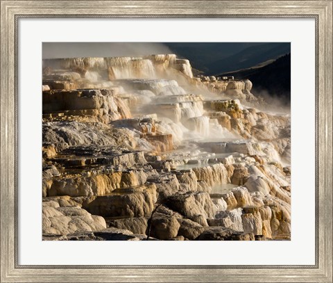Framed Mammoth Hot Springs, Yellowstone National Park, Wyoming Print