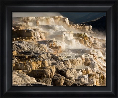 Framed Mammoth Hot Springs, Yellowstone National Park, Wyoming Print