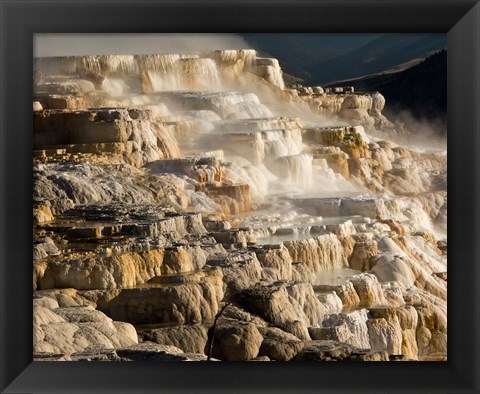 Framed Mammoth Hot Springs, Yellowstone National Park, Wyoming Print