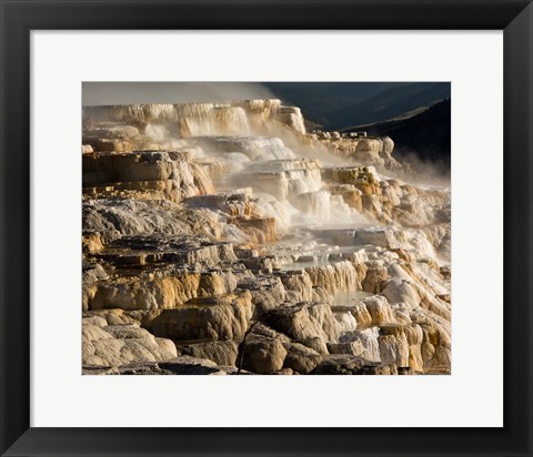 Framed Mammoth Hot Springs, Yellowstone National Park, Wyoming Print