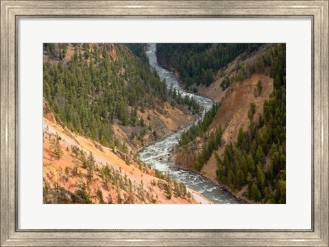 Framed Inspiration Point, Yellowstone River, Grand Canyon Of The Yellowstone Print