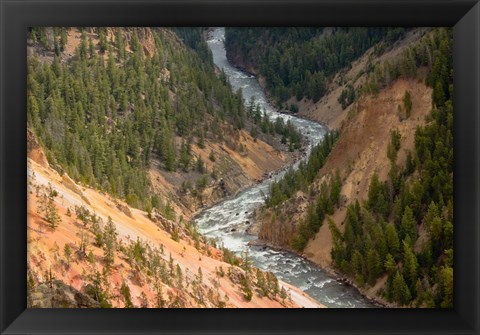 Framed Inspiration Point, Yellowstone River, Grand Canyon Of The Yellowstone Print