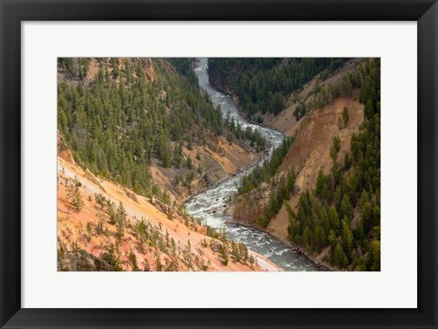 Framed Inspiration Point, Yellowstone River, Grand Canyon Of The Yellowstone Print