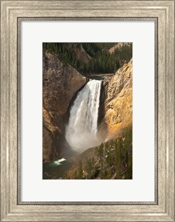 Framed Lower Falls Of The Yellowstone, Lookout Point, Wyoming Print