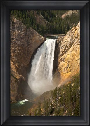 Framed Lower Falls Of The Yellowstone, Lookout Point, Wyoming Print