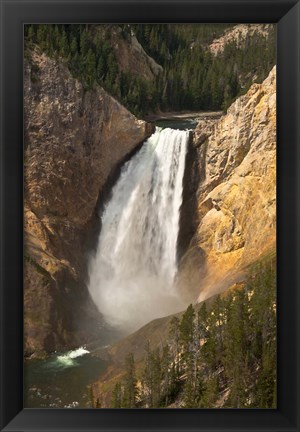 Framed Lower Falls Of The Yellowstone, Lookout Point, Wyoming Print