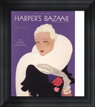 Framed Harper's Bazaar November 1932 Print