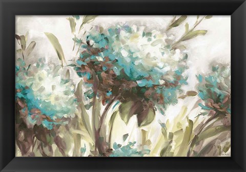 Framed Hydrangea Field Neutral Print