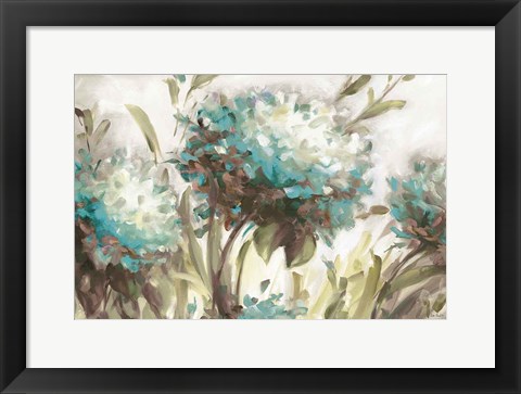 Framed Hydrangea Field Neutral Print