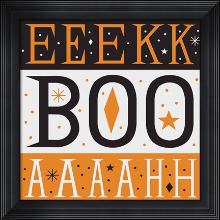 Framed Festive Fright EEK BOO AHH Print