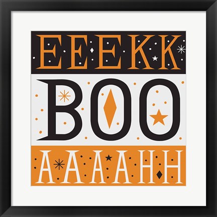 Framed Festive Fright EEK BOO AHH Print