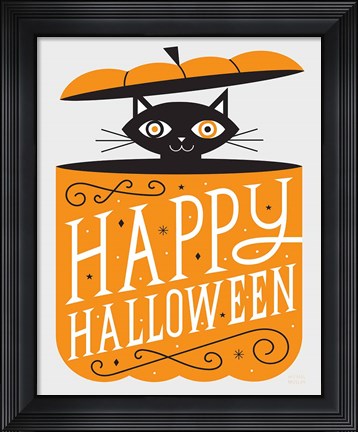 Framed Festive Fright Cat Print