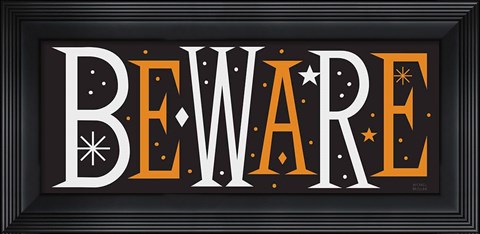 Framed Festive Fright Beware Print