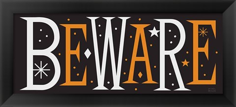 Framed Festive Fright Beware Print