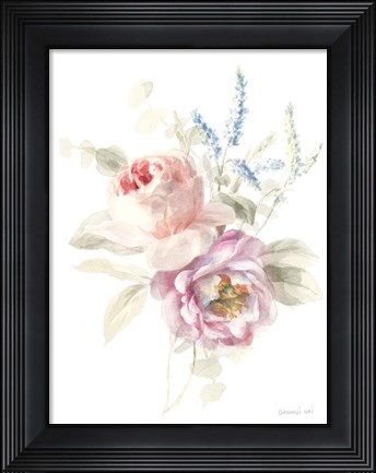 Framed Cottage Garden V on White Print