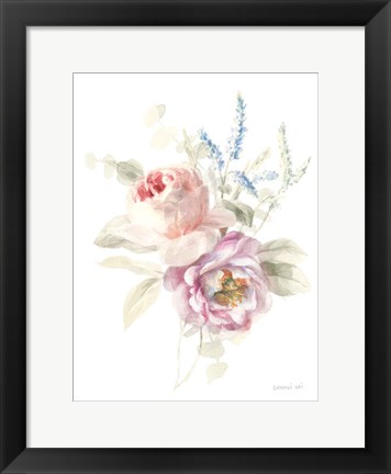 Framed Cottage Garden V on White Print