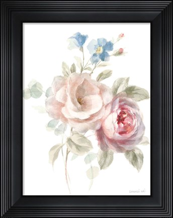 Framed Cottage Garden IV on White Print