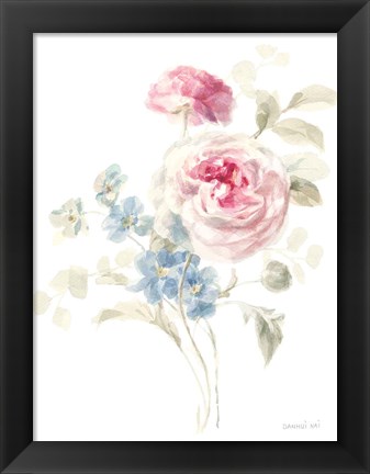 Framed Cottage Garden II on White Print