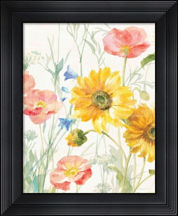 Framed Floursack Florals I No Words Crop Print