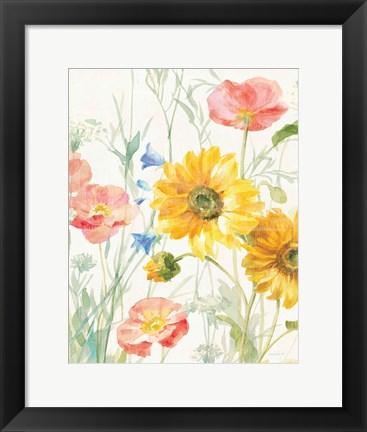 Framed Floursack Florals I No Words Crop Print