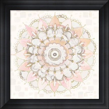 Framed Modern Mandala Square Champagne Print