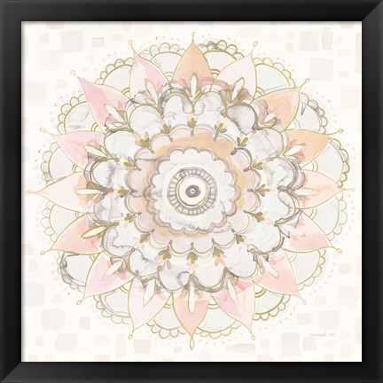 Framed Modern Mandala Square Champagne Print