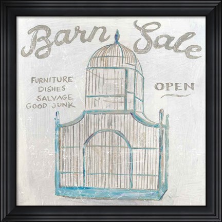 Framed White Barn Flea Market V Print