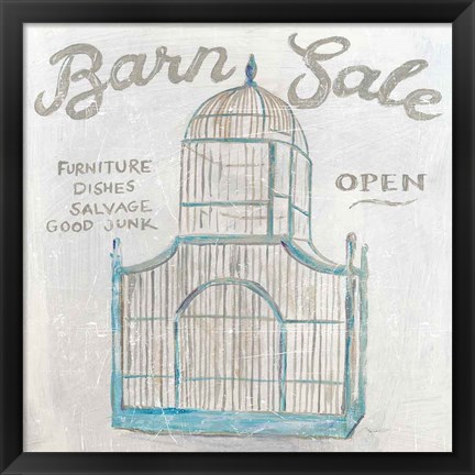 Framed White Barn Flea Market V Print