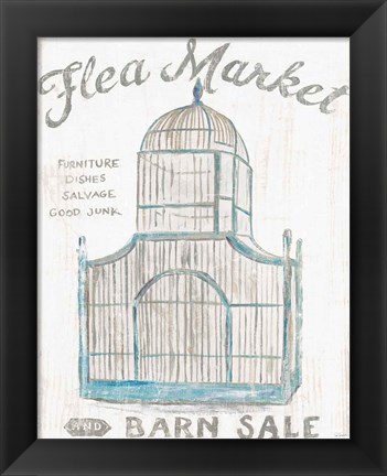 Framed White Barn Flea Market III Print