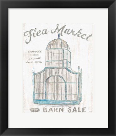 Framed White Barn Flea Market III Print