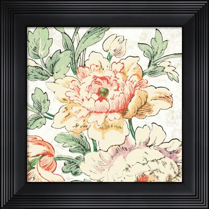 Framed Cottage Roses VI Print